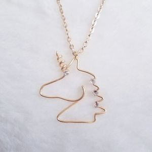 Handmade wired Unicorn necklace